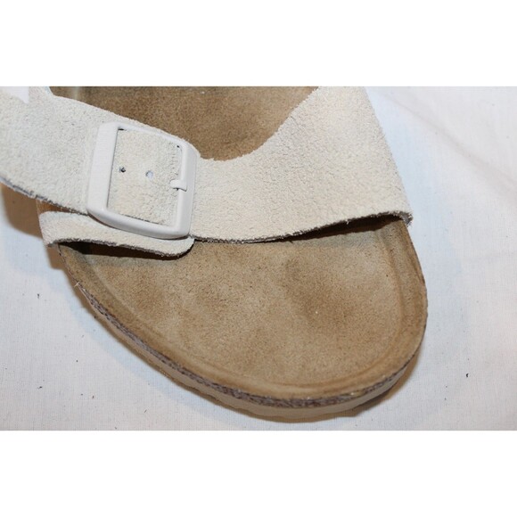 BIRKENSTOCK MEN SUEDE CORK ARIZONA SANDALS ANTIQUE WHITE‎ NARROW NIB US 10 EU 43 main image 5